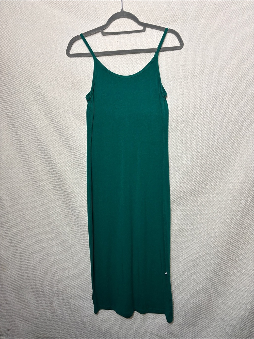 Kit and Ace Sz S Emerald Green Midi Slip Dress Spaghetti Straps Jersey Knit